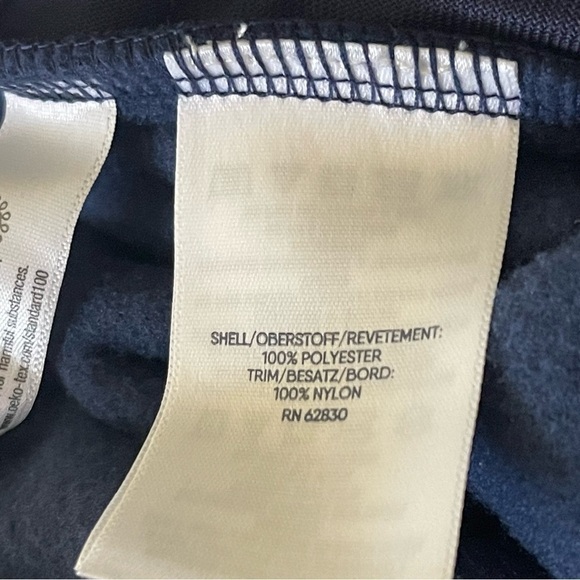 NWT Lands End Men’s Colorblock Pullover Snap Button Fleece Size Medium Navy Teal - Picture 11 of 11